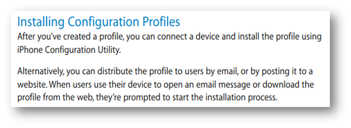 iPhone OS 3.2 Enterprise Deployment Guide - Installing Configuration profiles - shade